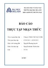 Báo cáo Thực tập nhận thức tại Công ty TNHH Thương mại Việt Cà Phê