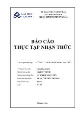 Báo cáo Thực tập nhận thức tại công ty TNHH thương mại dịch vụ Long Đại Phát