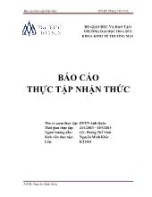 Báo cáo Thực tập nhận thức tại Doanh nghiệp tư nhân Anh Quân