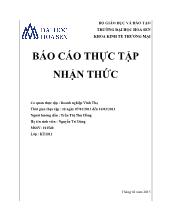 Báo cáo Thực tập nhận thức tại Doanh nghiệp Vĩnh Thọ