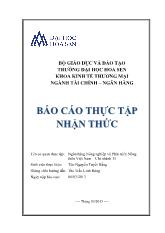 Báo cáo thực tập nhận thức tại Ngân hàng Nông nghiệp và Phát triển Nông thôn Việt Nam – Chi nhánh 11