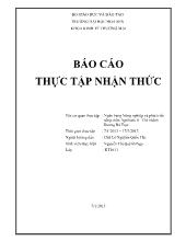 Báo cáo Thực tập nhận thức tại Ngân hàng nông nghiệp và phát triển nông thôn Agribank 8– chi nhánh Dương Bá Trạc