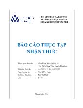 Báo cáo Thực tập nhận thức tại Ngân Hàng Nông Nghiệp và Phát Triển Nông Thôn Huyện Thoại Sơn