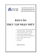 Báo cáo Thực tập nhận thức tại Ngân Hàng Nông Nghiệp và Phát Triển Nông Thôn – huyện Tân Phước
