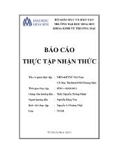 Báo cáo Thực tập nhận thức tại Ngân hàng nông nghiệp & Phát triển nông thôn Việt Nam Chi nhánh Mạc Thị Bưởi-Phòng giao dịch Hoàng Diệu