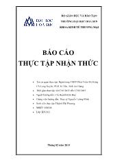 Báo cáo Thực tập nhận thức tại Ngân hàng Thương mại cổ phần Phát Triển Mê Kông – Chi nhánh Long Xuyên, Phòng giao dịch Tri Tôn, Tỉnh An Giang