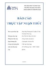 Báo cáo Thực tập nhận thức tại Ngân hàng Thương mại Cổ phần Á Châu Chi nhánh Văn Lang
