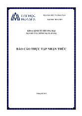 Báo cáo thực tập nhận thức tại Ngân hàng Thương mại cổ phần Ngoại Thương Vietcombank - Chi nhánh Thành phố Hồ Chí Minh