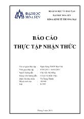 Báo cáo Thực tập nhận thức tại Ngân Hàng Thương mại cổ phần Bản Việt