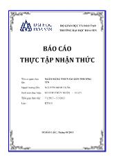 Báo cáo thực tập nhận thức tại Ngân hàng thương mại cổ phần Sài Gòn Thương Tín