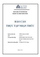 Báo cáo thực tập nhận thức tại Ngân hàng thương mại cổ phần sài gòn hà nội phòng giao dịch gò vấp