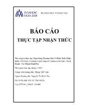 Báo cáo thực tập nhận thức tại Ngân hàng thương mại cổ phần xuất nhập khẩu Việt Nam (vietnam export import commercial joint - Stock bank)- chi nhánh Bình Phú