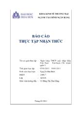 Báo cáo Thực tập nhận thức tại Ngân hàng Thương mại cổ phần xuất nhập khẩu Việt Nam – Eximbank Chi nhánh quận 3