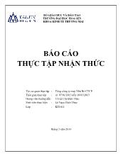 Báo cáo Thực tập nhận thức tại Tổng công ty may Nhà Bè-Công ty cổ phần