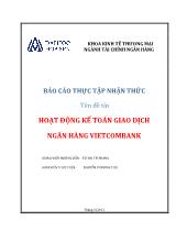 Đề tài Hoạt động kế toán giao dịch ngân hàng Vietcombank