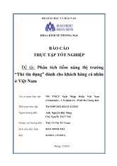 Đề tài Phân tích tiềm năng thị trường “Thẻ tín dụng” dành cho khách hàng cá nhân ở Việt Nam