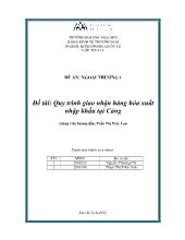 Đề tài Quy trình giao nhận hàng hóa xuất nhập khẩu tại Cảng