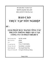 Giải pháp đẩy mạnh công tác truyền thông hiệu quả tại công ty cổ phần bigbuy