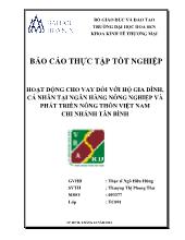 Hoạt động cho vay đối với hộ gia đình, cá nhân tại ngân hàng nông nghiệp và phát triển nông thôn Việt Nam chi nhánh Tân Bình