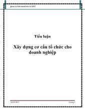 Tiểu luận Xây dựng cơ cấu tổ chức cho doanh nghiệp
