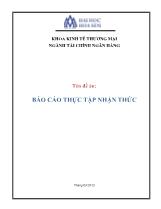 Báo cáo Thực tập nhận thức tại Công ty cổ phần  Bảo Minh Bến Thành