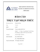 Báo cáo Thực tập nhận thức tại Công ty cổ phần giấy Sài Gòn