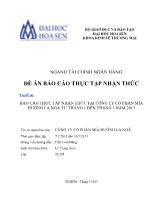 Báo cáo Thực tập nhận thức tại công ty cổ phần mía đường La Ngà từ tháng 1 đến tháng 3 năm 2013