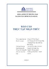 Báo cáo Thực tập nhận thức tại Công ty Cổ phần Tôn Đông Á