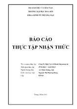 Báo cáo Thực tập nhận thức tại Công Ty Dịch Vụ Lữ Hành Saigontourist