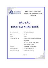 Báo cáo Thực tập nhận thức tại Công ty TMHH Quản lý Quỹ Eastspring
