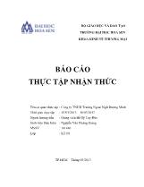 Báo cáo thực tập nhận thức tại Công ty TNHH trường ngoại ngữ Dương Minh