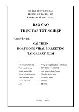 Chuyên đề Cải thiện hoạt động Viral Marketing tại Galaxy Film