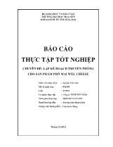 Chuyên đề Lập kế hoạch truyền thông cho sản phẩm phô mai Wel Cheese