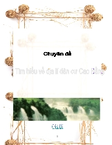 Chuyên đề Tìm hiểu về địa lí dân cư Cao Bằng