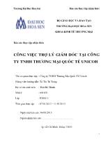 Công việc trợ lý giám đốc tại công ty TNHH thương mại quốc tế Unicoh