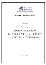Đề án Công việc chăm sóc khách hàng tại phòng kinh doanh – công ty TNHH thương mại dịch vụ an tâm mua sắm