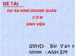 Đề tài Dự án kinh doanh quán cơm sinh viên