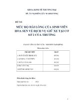 Đề tài Mức độ hài lòng của sinh viên Hoa Sen về dịch vụ giữ xe tại cơ sở 2 của trường