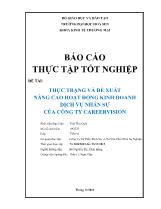 Đề tài Thực trạng và đề xuất nâng cao hoạt động kinh doanh dịch vụ nhân sự của công ty Careervision