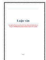 Luận văn Giải pháp Marketing thúc đẩy hoạt động kinh doanh của Công ty TNHH phòng khám đa khoa Quốc Tế An Phú