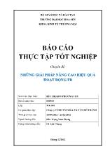 Những giải pháp nâng cao hiệu quả hoạt động PR