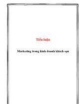 Tiểu luận Marketing trong kinh doanh khách sạn