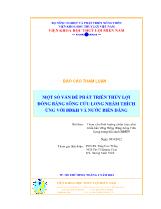Bài tham luận: Một số vấn đề phát triển thủy lợi đồng bằng sông cửu long nhằm thích ứng với biến đổi khí hậu và nước biển dâng