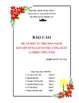 Báo cáo Dự án đầu tư nhà máy gạch đất sét nung lò tuynel công suất 15 triệu viên/năm