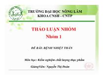 Đề bài: Bệnh nhiệt thán