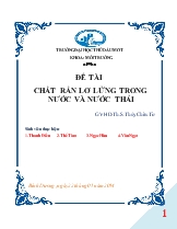 Đề tài Chất rắn lơ lửng trong nước và nước thải