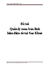 Đề tài Quản lý mua bán linh kiện điện tử tại Sao Khuê