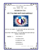 Đề tài Tác động của biến đổi khí hậu đến ngành chăn nuôi biện pháp thích ứng và giảm nhẹ biến đổi khí hậu trong chăn nuôi