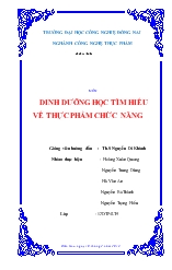 Dinh dưỡng học tìm hiểu về thực phẩm chức năng