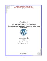 Linux và phần mềm nguồn mở - Đề tài: Tìm hiểu, cài đặt và thử nghiệm wordpress, các mở rộng cơ bản của wordpress